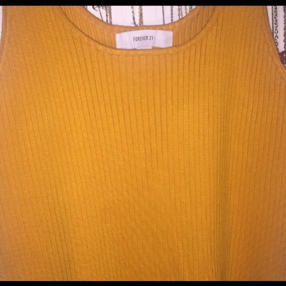 💜 2 for $25💜 New Forever 21 Mustard Sweater Tank - Picture 4 of 4